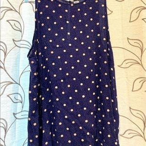 Navy blue w/ white polka dots tank